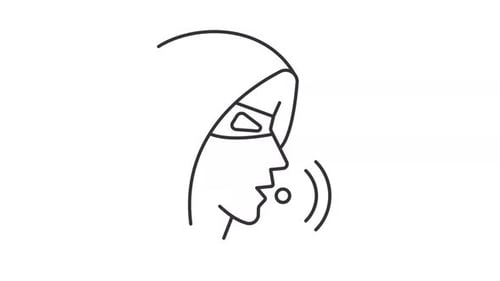 Minimalist Line Art Animation of Person Speaking