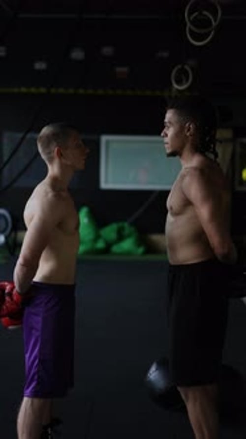 Boxers Face Off in Gym Before Sparring Match