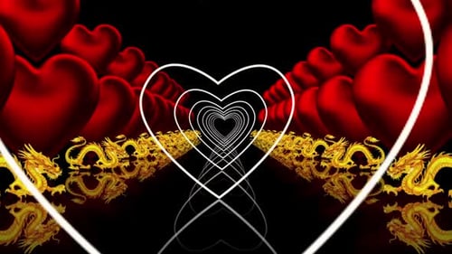 Balloon Heart For Valentine With Dragon Loop