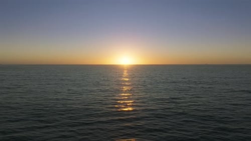 Aerial View of Idyllic Holiday Destination with Picturesque Ocean at Sunset