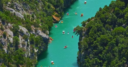 Aerial View of Gorges Du Verdon and Galetas Bridge Magnificent Nature Aerial Journey Above Verdon