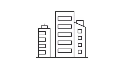 Minimalist Line Art City Building Construction Animation