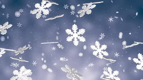 3D Particles Snowflakes V3