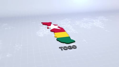 3D Togo Flag Map Reveal Animation