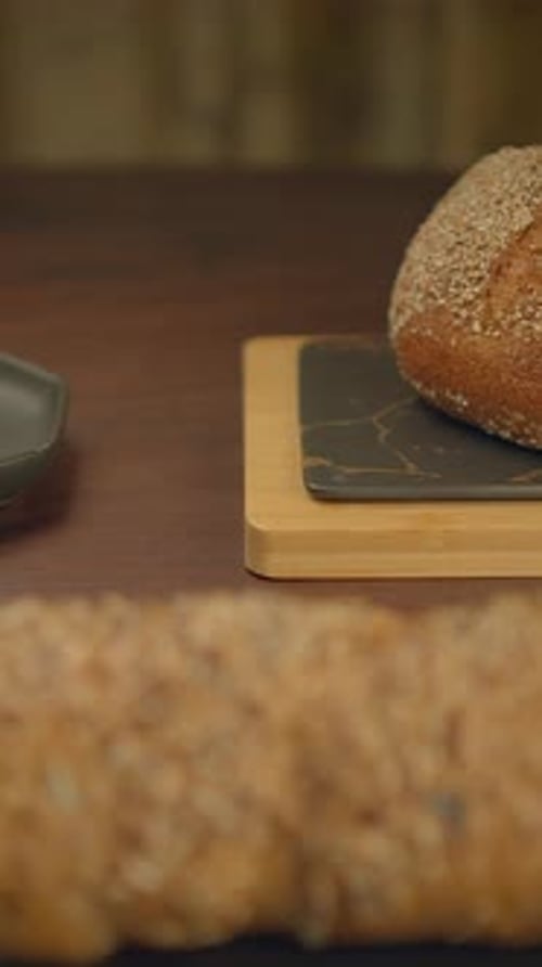 Delicious Artisan Breads on a Wooden Table