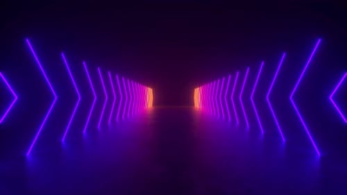 Futuristic Neon-Lit Tunnel