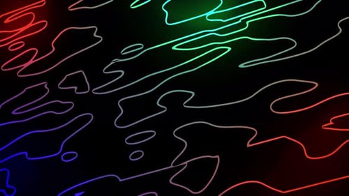 Abstract Neon Glowing Liquid Lines Seamless Loop Background
