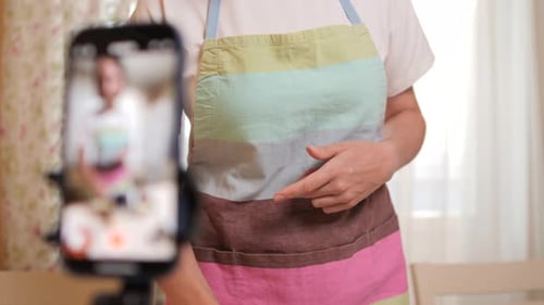 Making a recipe video with bowls of ingredients