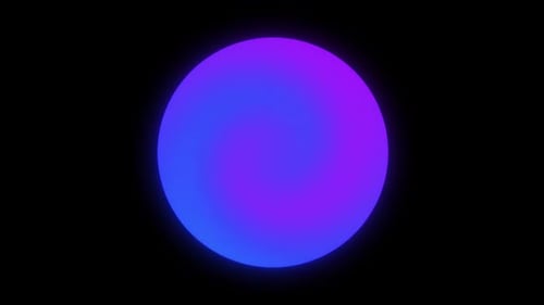 Glühende blaue und lila Kugel auf schwarzem Hintergrund