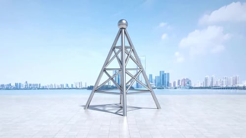 cartoon animation of 5G network tower