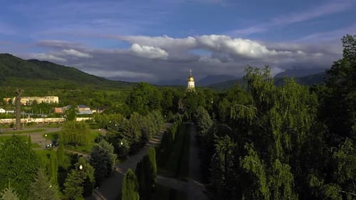 Church Vladikavkaz Aerial Video View