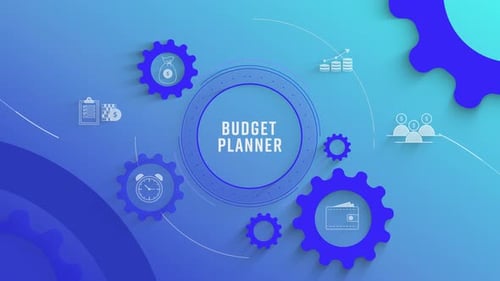 Flat Infographic Icons Background Budget Planner Loopable Animation