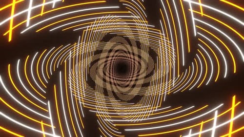 Orange And White Flashing Neon Spiral Background Vj Loop In 4K