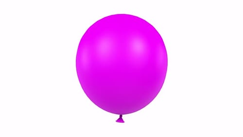 Purple Balloon rotating in loop on white background