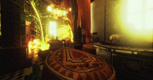 Traditional Moroccan Style Interior Background Scene