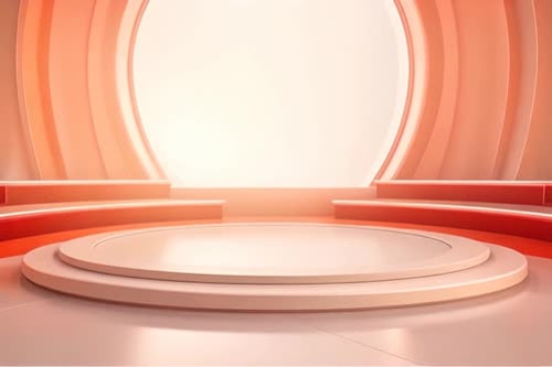 podium Futuristic showcase with platform for product displaying. Empty modern stage display