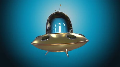 Animated 3D Flying Saucer UFO Design Loop