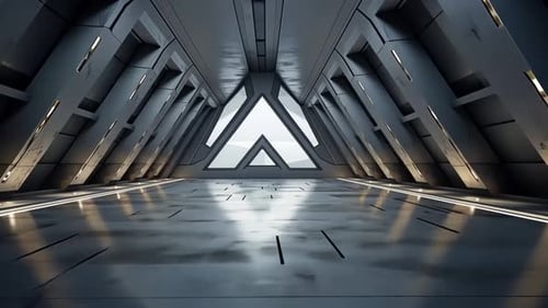 Futuristic interior corridor