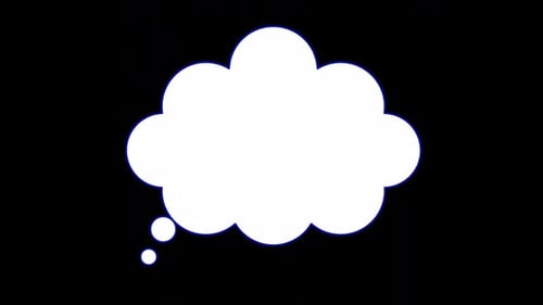 Animated Thought Bubble Reveal with Blue Outline