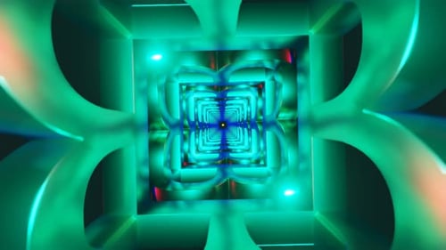 Vibrant Abstract Background with Changing Geometric Shapes and Strobe Lights