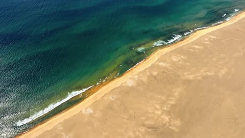 Sandy Beach on the Ocean Mesmerizing Ocean Scene Aerial View Paradise on the Planet Deserted