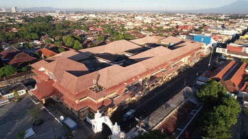 Aerial Pasar Klewer Surakarta Indonesia