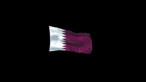 Realistic Waving Qatar Flag Seamless Loop Animation