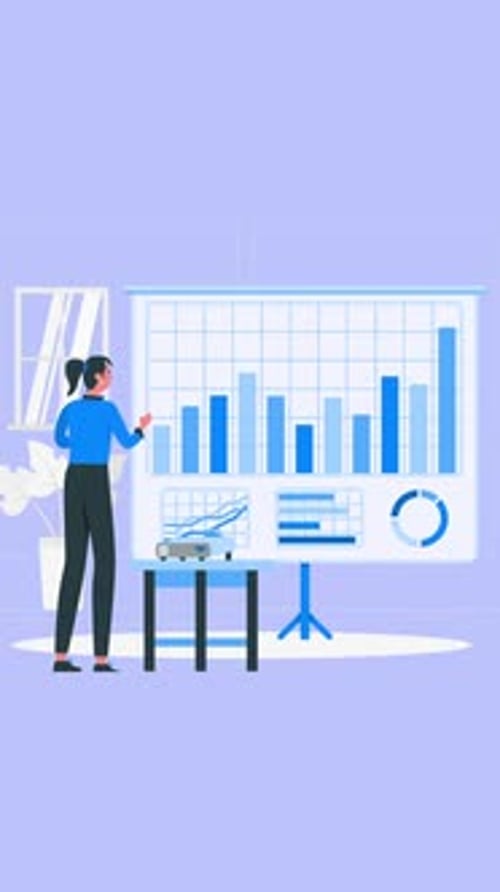 Office Worker Showing Business Presentation To His Boss Vertical