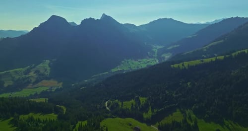 Incredible Mountainous Terrain of the Swiss Alps Pristine Stunning Green Swiss Nature in Summer