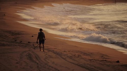 Metal Detector on the Sand Beach Delightful Metal Detecting Adventure on the Beautiful Beach at