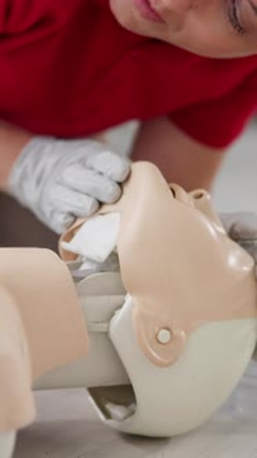 CPR Training on a Medical Mannequin