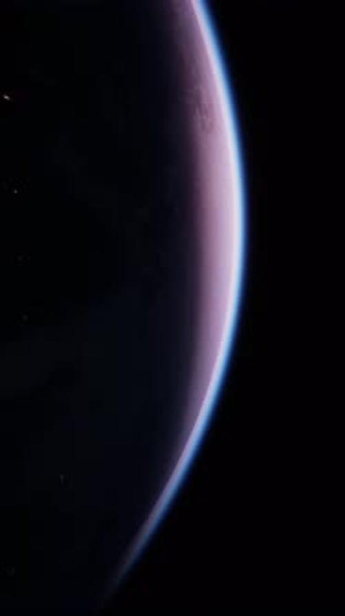 Sphere of Nightly Earth Planet in Outer Space Vertical