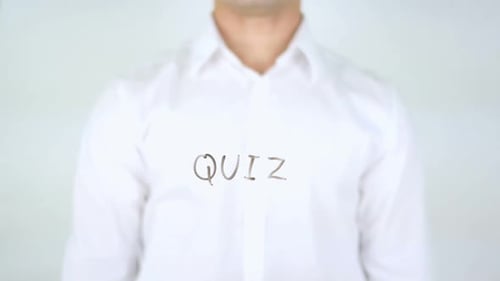 Quiz, Man Writing on Glass