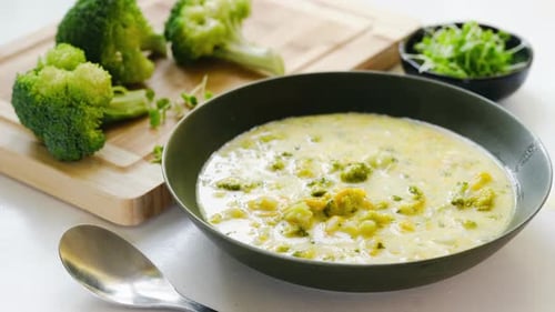 Délicieuse soupe à la crème de brocoli par temps froid