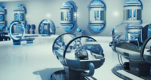 Modern Technology Showcased in a Futuristic Laboratory Setting