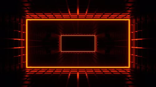 Green And Orange Neon Pointer Arrow Tunnel Background Vj Loop In 4K