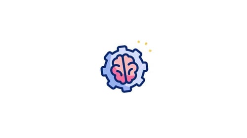 Animated Thinking Brain Gear Icon