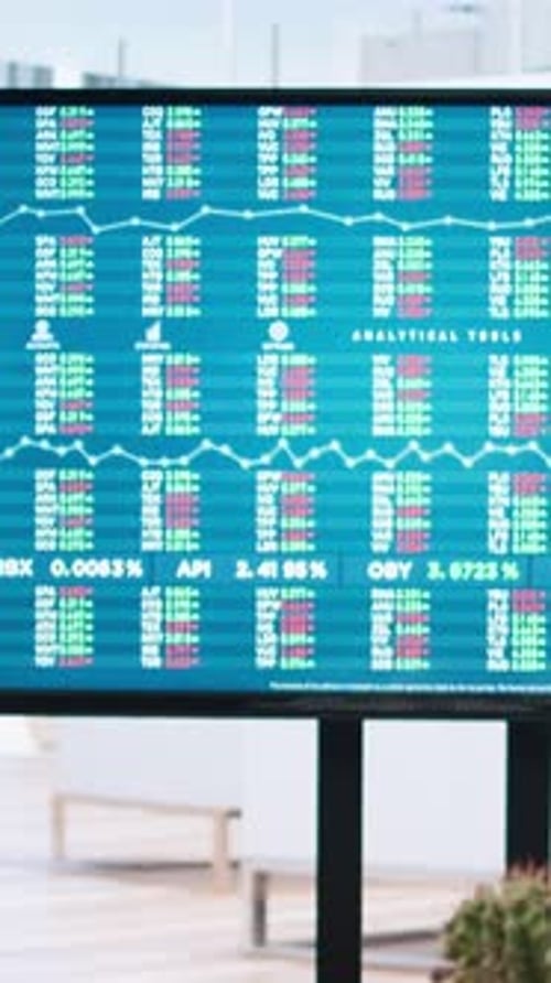 Empty Office with Stock Market Monitor