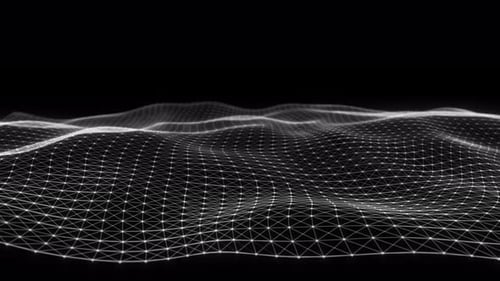 Abstract Digital Data Network Wave Grid Loop Background