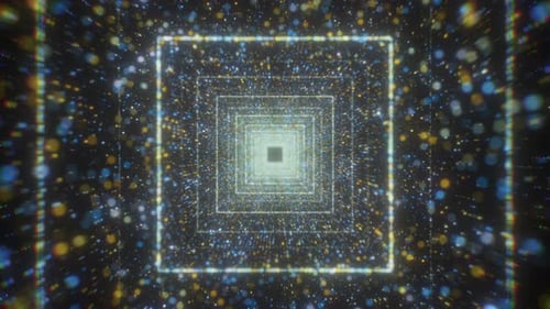 Bright Square Tunnel with Particles