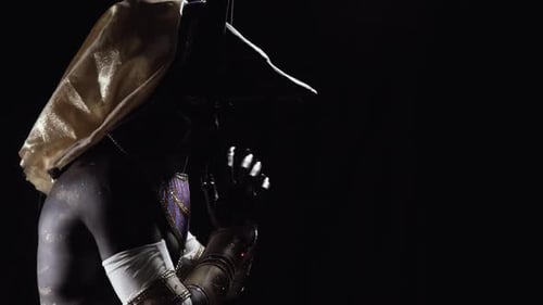 Profile shot of Anubis, the ancient egyptian god in dramatic lighting