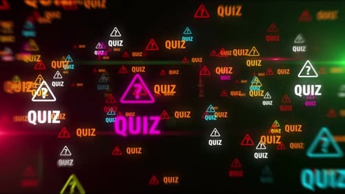 Quiz question mark symbol tunnel effect fly between