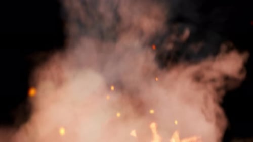 Dynamic Fire and Smoke with Glowing Embers Animation