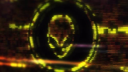 Alien Face Emerging From Binary Code on Computer Screen