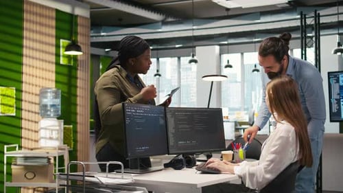 Welcoming Team Assisting Intern Developing Artificial Intelligence Models