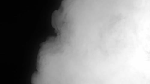 White Smoke Cloud on a Black Background