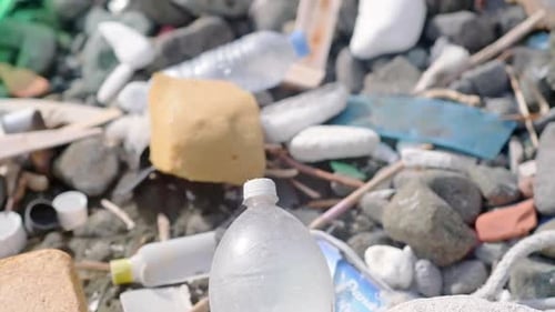 Shocking Mountains of Garbage and Plastic Waste on a Polluted Beach Environmental Catastrophe
