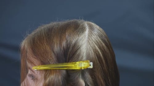 Hair with Clip Close Up Shot