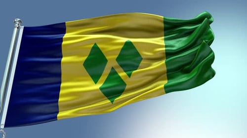 Vidéo du drapeau de Saint-Vincent-et-les Grenadines flottant dans le vent Saint Vince