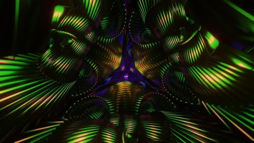 Belle animation colorée à motifs trippants avec lumière de géométrie sacrée